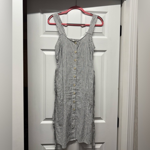 Lucky Brand Lana Button Front Dress in Blue Multi, Size: S - Picture 2 of 5